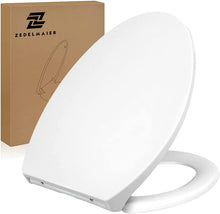 Lade das Bild in den Galerie-Viewer, Toilettendeckel,WC Sitz Mit Absenkautomatik,Klodeckel mit Quick Release Funktion, Antibakterieller Toilettensitz Oval,200KG (Ohne licht(TSBU001WH))
