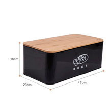 Lade das Bild in den Galerie-Viewer, Brotkasten mit Deckel, Großer Knäckebrot Box aus Metall, Brotaufbewahrungsbox , Brot,Kekse Lange Aufbewahren und Trocken Halten(42cm)
