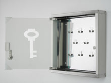 Lade das Bild in den Galerie-Viewer, Schlüsselkästen«, aus Edelstahl. abschließbare Tür mit 2 Schlüsseln und 8 Haken
