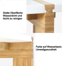 Lade das Bild in den Galerie-Viewer, Beistelltisch, Couchtisch rund aus Bambus Beinen und 3er MDF-Weißplatte, Antike chinesische Verbindungsmechanik, Hingucker in Ihrem Wohnzimmer50*51cm
