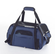 Lade das Bild in den Galerie-Viewer, Faltbare Hundetasche, Hundetragetasche, Katzentragetasche, Transporttasche Transportbox für Hunde und Katzen(M - 43 x 23 x 29 cm, Blau)
