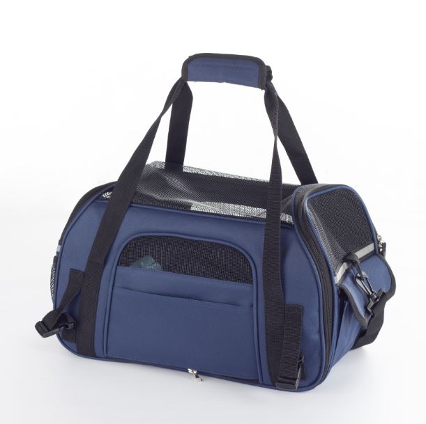 Faltbare Hundetasche, Hundetragetasche, Katzentragetasche, Transporttasche Transportbox für Hunde und Katzen(M - 43 x 23 x 29 cm, Blau)