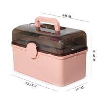 Lade das Bild in den Galerie-Viewer, Medikamenten Aufbewahrung, Medizinbox, Hausapotheke Box, Apothekenbox, Medizinkoffer Groß (PINK-34cm)
