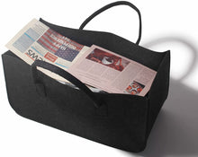 Lade das Bild in den Galerie-Viewer, 2 Stück Filztasche Kaminholztasche,Shopper Taschen mit Henkel, Holzkorb für Kaminholz, Groß Einkaufskorb Einkaufstasche, 50*25*25CM (Dunkelgrau)
