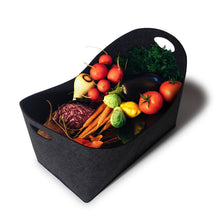 Lade das Bild in den Galerie-Viewer, Holzkorb für Kaminholz , Kaminholzkorb Groß , Filztasche Shopper , Aufbewahrungskorb für Kaminholz , Einkaufstasche mit Extra dicker Filz (Schwarz)
