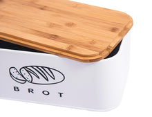 Lade das Bild in den Galerie-Viewer, Brotkasten mit Deckel, Großer Knäckebrot Box aus Metall, Brotaufbewahrungsbox , Brot,Kekse Lange Aufbewahren und Trocken Halten(Weiß-30cm)
