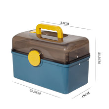 Lade das Bild in den Galerie-Viewer, Medikamenten Aufbewahrung, Medizinbox, Hausapotheke Box, Apothekenbox, Medizinkoffer Groß (BLUE-34cm)
