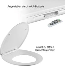 Lade das Bild in den Galerie-Viewer, Toilettendeckel mit LED Beleuchtung,WC Sitz Mit Absenkautomatik,Klodeckel mit Quick Release Funktion, Antibakterieller Toilettensitz (TSBU002LT)
