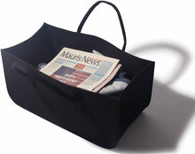 Lade das Bild in den Galerie-Viewer, 2 Stück Filztasche Kaminholztasche,Shopper Taschen mit Henkel, Holzkorb für Kaminholz, Groß Einkaufskorb Einkaufstasche, Filzkorb 50*25*25CM (Schwarz)
