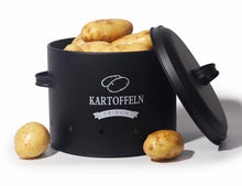 Lade das Bild in den Galerie-Viewer, Kartoffel Vorratsdosen Set, Kartoffeltopf im Retro Zwiebeltopf, Vorratsbehälter aus Metall,  Kann Kartoffeln für eine Lange Zeit lagern(Schwarz-Set)

