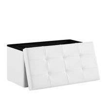 Lade das Bild in den Galerie-Viewer, Sitzbank, Sitzhocker, Fußhocker, Sitztruhe faltbar 76 x 38 x 38 cm,Aus MDF-Platte und Kunstleder.

