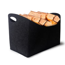 Lade das Bild in den Galerie-Viewer, Holzkorb für Kaminholz , Kaminholzkorb Groß , Filztasche Shopper , Aufbewahrungskorb für Kaminholz , Einkaufstasche mit Extra dicker Filz (Schwarz)
