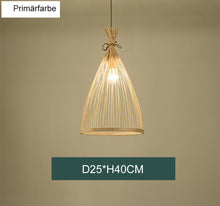Lade das Bild in den Galerie-Viewer, Zedelmaier Pendelleuchte Haengelampe Bambus, Lampenschirm böhmischer Stil, Schlafzimmerlampe handgefertigt (Glühbirne ist nicht enthalten)
