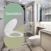 Lade das Bild in den Galerie-Viewer, Toilettendeckel,WC Sitz Mit Absenkautomatik,Klodeckel mit Quick Release Funktion, Antibakterieller Toilettensitz Oval,200KG (Ohne licht(TSBU001WH))
