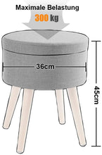 Lade das Bild in den Galerie-Viewer, Sitzhocker Aufbewahrungsbox Stuhl Ottoman Polstersitz aus Samt und Massivholz (Dunkelgrauer Samt)
