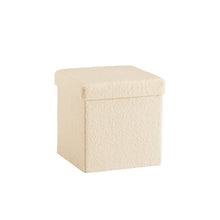 Lade das Bild in den Galerie-Viewer, Sitzwürfel mit Stauraum Fußbank Truhen Aufbewahrungsbox faltbar belastbar bis 300 kg, Deckel abnehmbar, 38 x 38 x 38 cm (Beige-38)
