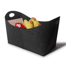 Lade das Bild in den Galerie-Viewer, Holzkorb für Kaminholz , Kaminholzkorb Groß , Filztasche Shopper , Aufbewahrungskorb für Kaminholz , Einkaufstasche mit Extra dicker Filz (Schwarz)

