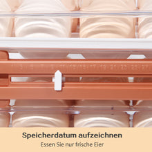 Lade das Bild in den Galerie-Viewer, Eierbox 32 eier , Eierbehälter für Kühlschrank , Doppelter Eierhalter , Eierkarton mit Zeitschaltuhr , Eier Aufbewahrung mit großem Kapazität (Weiß-32)
