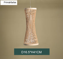 Lade das Bild in den Galerie-Viewer, Zedelmaier Pendelleuchte Haengelampe Bambus, Lampenschirm böhmischer Stil, Schlafzimmerlampe handgefertigt (Glühbirne ist nicht enthalten)

