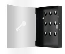 Lade das Bild in den Galerie-Viewer, Schlüsselkästen«, Schlüsselbox aus verzinktem Stahl, Megnetuer, 9 Haken
