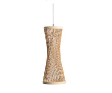 Lade das Bild in den Galerie-Viewer, Zedelmaier Pendelleuchte Haengelampe Bambus, Lampenschirm böhmischer Stil, Schlafzimmerlampe handgefertigt (Glühbirne ist nicht enthalten)
