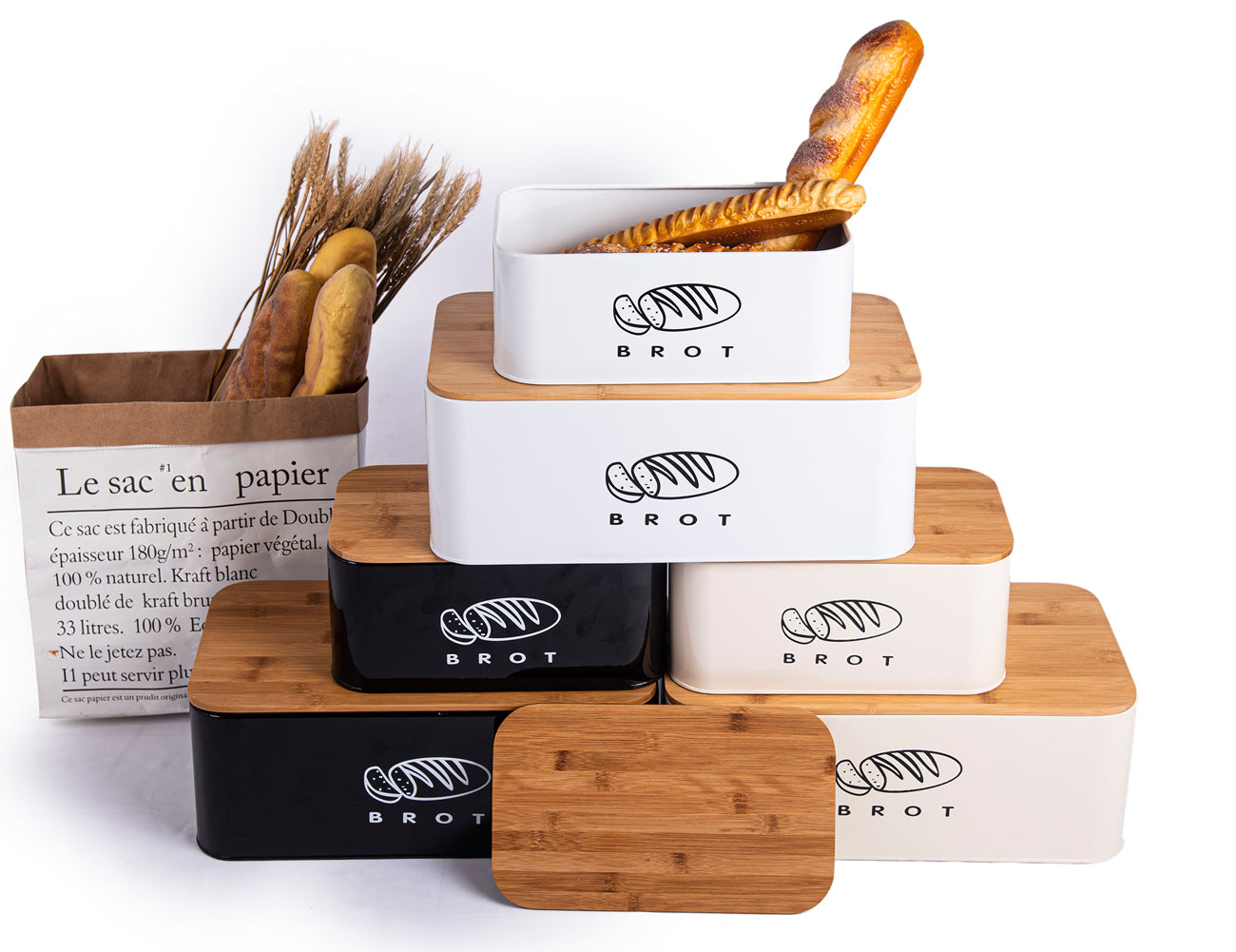 brot in papier aufbewahren Brotbox mit Deckel, Großer Knäckebrot Box aus Metall, Brotaufbewahrung –  Zedelmaier Shop