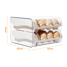 Lade das Bild in den Galerie-Viewer, Eierbox 32 eier , Eierbehälter für Kühlschrank , Doppelter Eierhalter , Eierkarton mit Zeitschaltuhr , Eier Aufbewahrung mit großem Kapazität (Weiß-32)
