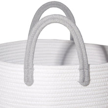 Lade das Bild in den Galerie-Viewer, Wäschekorb mit Henkel, Spielzeug Aufbewahrung, Aufbewahrungsbox Geflochten, Wäschesammler Groß, Aufbewahrungskorb Kinderzimmer（Grau-D 38 x H 50 CM）
