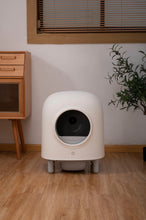 Lade das Bild in den Galerie-Viewer, Katzenklo, Katzenklo selbstreinigend, Katzentoilette Large XXL(56L), Safe/Deodorant/APP-Fernbedienung für Katzen bis 1kg-8kgs (Classic White)

