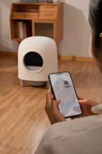 Lade das Bild in den Galerie-Viewer, Katzenklo, Katzenklo selbstreinigend, Katzentoilette Large XXL(56L), Safe/Deodorant/APP-Fernbedienung für Katzen bis 1kg-8kgs (Classic White)
