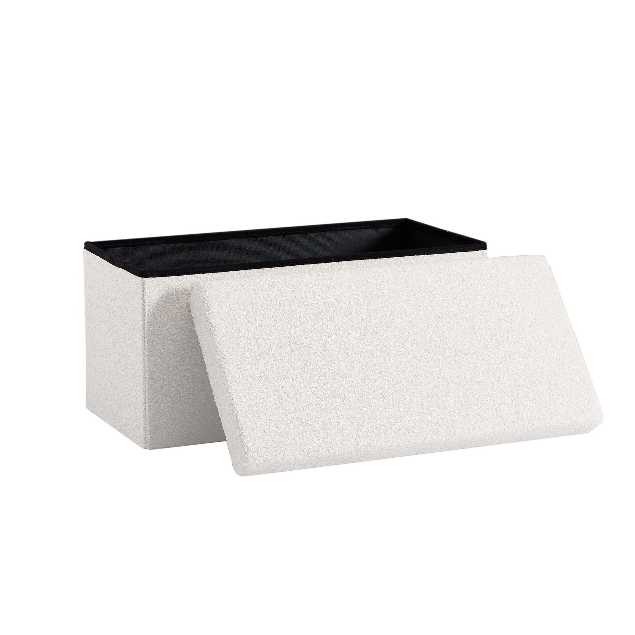 LIFEZEAL Sitzhocker Mit Stauraum - 40x40x40 Cm Aufbewahrungshocker Schwarz