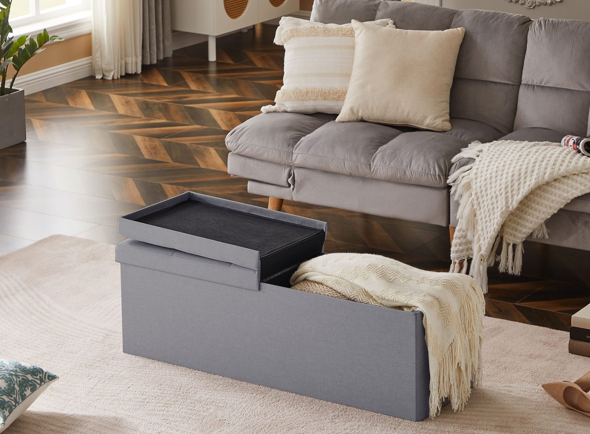 sitzkiste mit aufbewahrung Sitzbank mit Stauraum Faltbar Sitztruhe belastbar bis 300 kg, Deckel A – Zedelmaier Shop