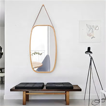 Lade das Bild in den Galerie-Viewer, Wandspiegel ，Großer Wandspiegel aus Bambus in ovaler Form

