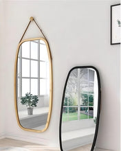 Lade das Bild in den Galerie-Viewer, Wandspiegel ，Großer Wandspiegel aus Bambus in ovaler Form
