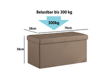 Lade das Bild in den Galerie-Viewer, Sitzbank, Sitzhocker, Fußhocker, Sitztruhe faltbar mit Stauraum belastbar bis 300kg 76 x 38 x 38 cm«, Aus MDF-Platte und Kunstleder.(Taupe)
