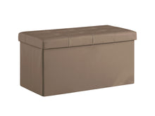 Lade das Bild in den Galerie-Viewer, Sitzbank, Sitzhocker, Fußhocker, Sitztruhe faltbar mit Stauraum belastbar bis 300kg 76 x 38 x 38 cm«, Aus MDF-Platte und Kunstleder.(Taupe)
