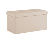 Lade das Bild in den Galerie-Viewer, Sitzbank, Sitzhocker, Fußhocker, Sitztruhe faltbar mit Stauraum belastbar bis 300kg 76 x 38 x 38 cm«, Aus MDF-Platte und Kunstleder.(tan)
