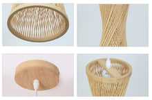 Lade das Bild in den Galerie-Viewer, Zedelmaier Pendelleuchte Haengelampe Bambus, Lampenschirm böhmischer Stil, Schlafzimmerlampe handgefertigt (Glühbirne ist nicht enthalten)
