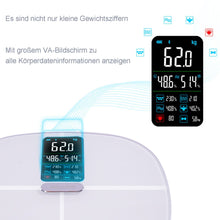 Lade das Bild in den Galerie-Viewer, Körperanalysewaagen,Bluetooth Smart Waage, Digitale Personenwaage mit App，mit Bluetooth, digitale glaswaage mit BMI-Berechnung

