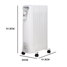 Lade das Bild in den Galerie-Viewer, Ölradiator 2000W Ölradiator, Elektroheizkörper, elektrische Heizung, 9 Rippen(3D heating), inkl. Bodenrollen y Kontrollleuchte, weiß
