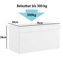 Lade das Bild in den Galerie-Viewer, Sitzbank, Sitzhocker, Fußhocker, Sitztruhe faltbar 76 x 38 x 38 cm,Aus MDF-Platte und Kunstleder.

