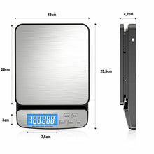 Lade das Bild in den Galerie-Viewer, Digitale Küchenwaage, elektronische Haushaltswaage, Küchen Das große LCD-Display mit Hintergrundbeleuchtung erleichtert das Ablesen des Messwertes
